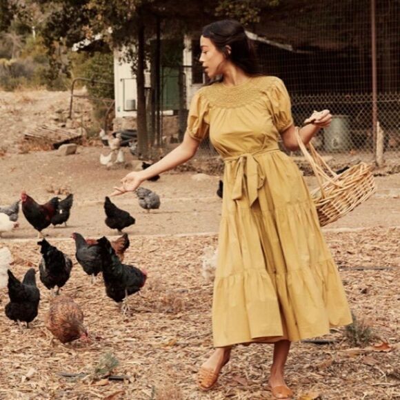 NWT DÔEN Gilda Dress in Wheat - Picture 3 of 13